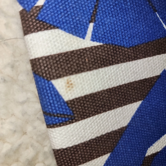 💙Henri Bendel CLASP POUCH - CANVAS AND RED LEATHER ♥️ ACCENTS - Picture 7 of 7